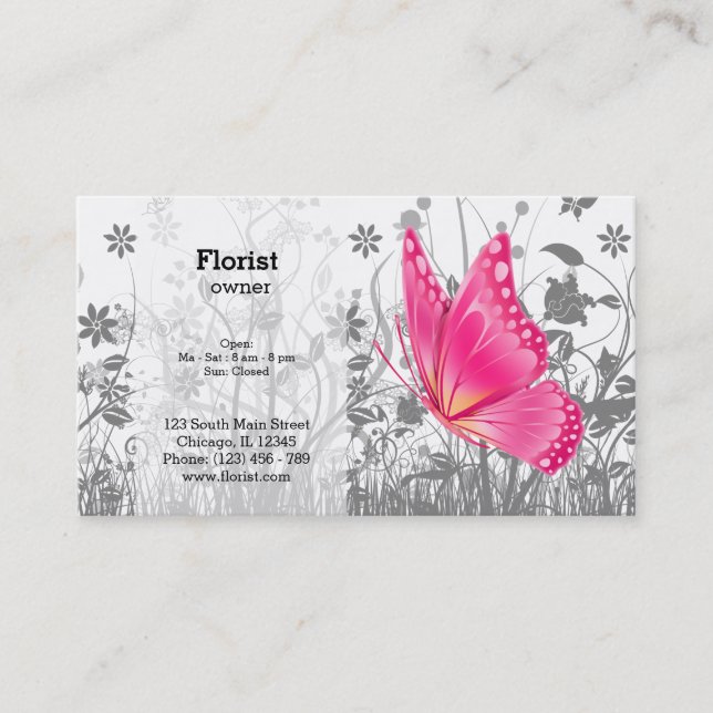 Carte De Visite Papillon Imaginaire * choisir la couleur arrière - (Devant)