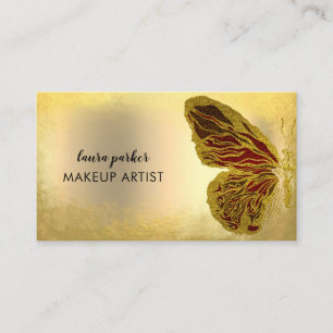 Carte De Visite Papillon Logo Gold Parties scintillant Girly Moder