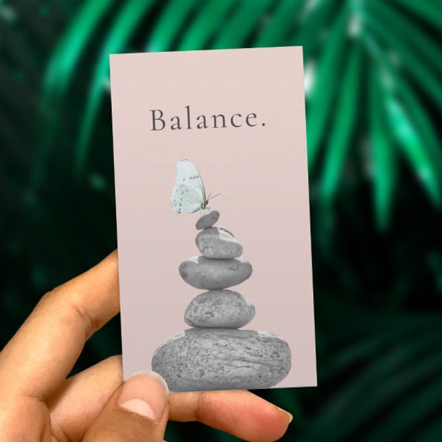 Carte De Visite Papillon & Pierres Life Coach Wellness Yoga SPA (Créateur téléchargé)
