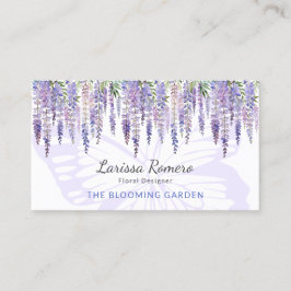 Carte De Visite Papillon romantique & Wisteria Pastel Floral