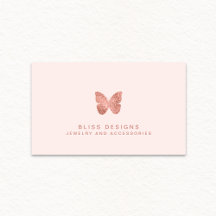 Papillon rose Gold Foil Elegant Blush Rose