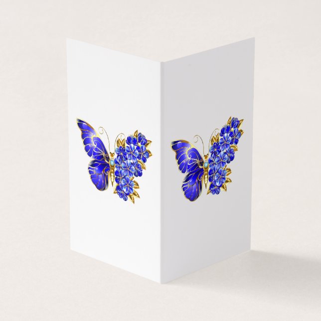 Carte De Visite Papillon saphir à fleurs (Extérieur)
