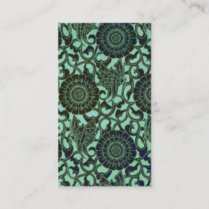 Carte De Visite Papillons de Nouveau en vert de mer