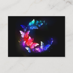 Carte De Visite Papillons de nuit Neon brillants sur arrière - pla