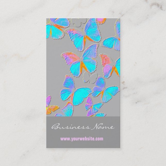 Carte De Visite Papillons rêveurs d'On/Embossed-Like (Devant)