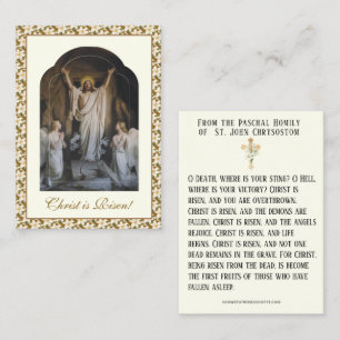 Carte De Visite Pâques Résurrection de la prière du Christ Pascal