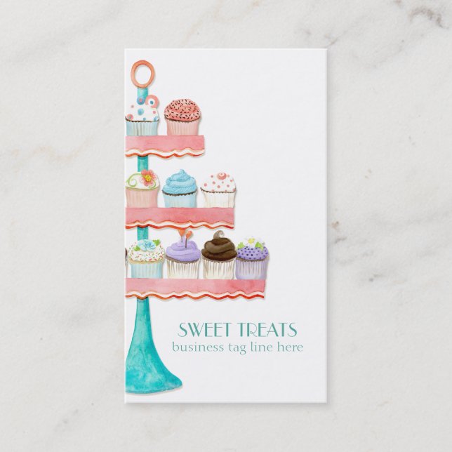 Carte De Visite Paquet d'affaires Cupcake Dessert Baking Bakery (Devant)
