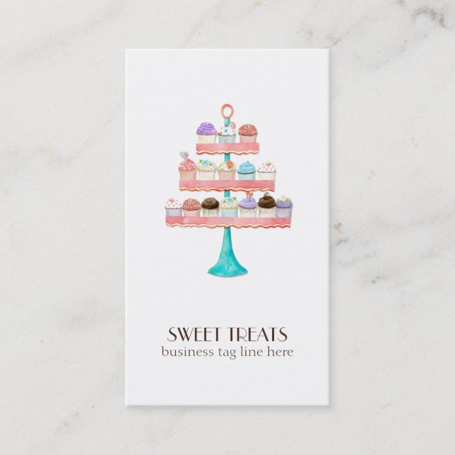 Carte De Visite Paquet d'affaires Cupcake Dessert Baking Bakery (Devant)