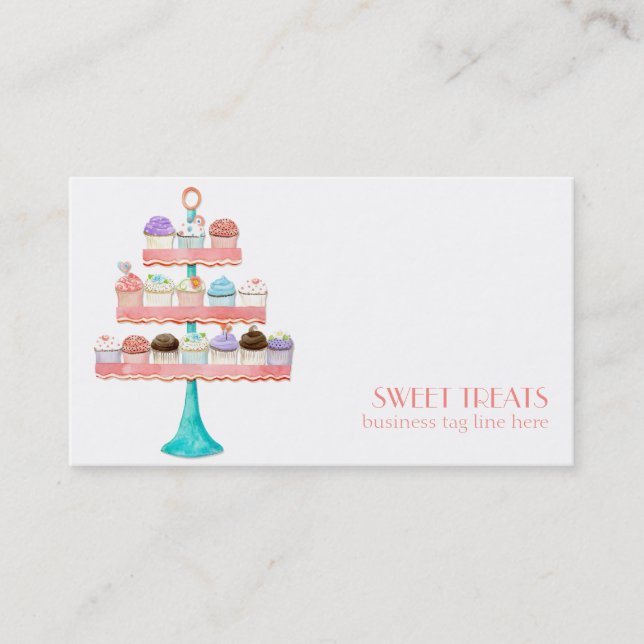 Carte De Visite Paquet d'affaires Cupcake Dessert Baking Bakery (Devant)