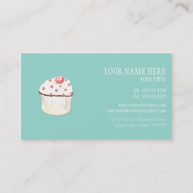 Carte De Visite Paquet d'affaires Cupcake Dessert Baking Bakery (Dos)