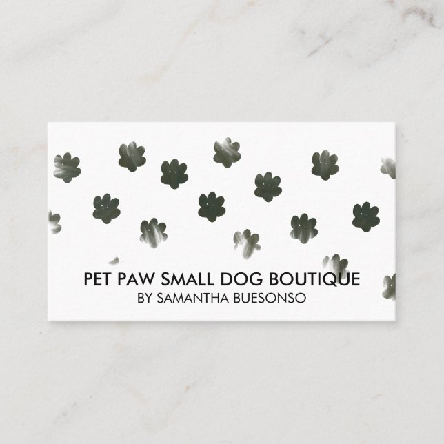 Carte De Visite Paquet de chat de chien vert simple aquarelle (Devant)