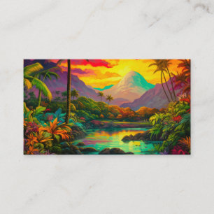 Carte De Visite Paradis tropical de l'île colorée  