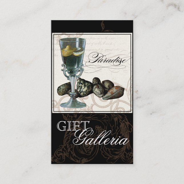 Carte De Visite Paradise Shells Black Cream - Boutique cadeaux Aff (Devant)