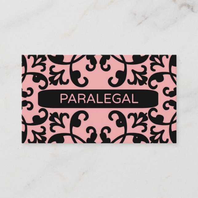 Carte de visite Paralegal Peach Damask (Devant)