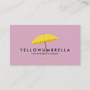Carte De Visite Parapluie rose jaune