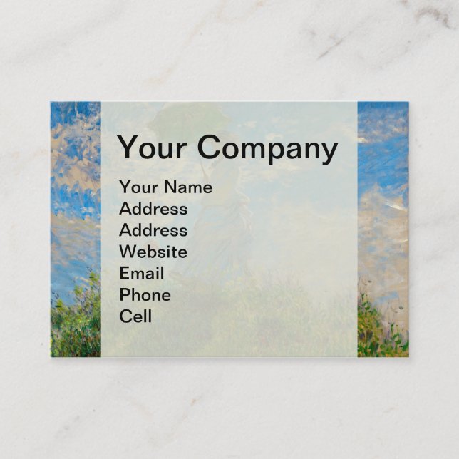 Carte De Visite Parasol Monet Femme Impressionnisme (Devant)