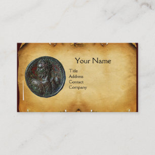 CARTE DE VISITE PARC MONOGRAMME ANTIQUE ROMAIN BRONZE MEDALLION