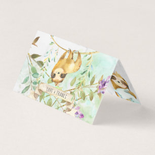 Carte De Visite Paresseux Tropical Remerciements pour Baby Showe