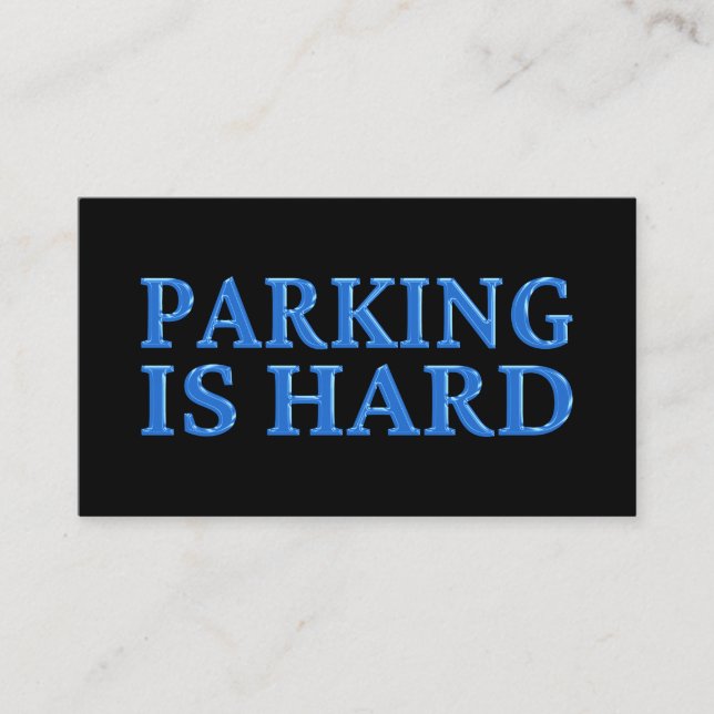 Carte De Visite Parking Dur Mauvais Parking Bleu (Devant)