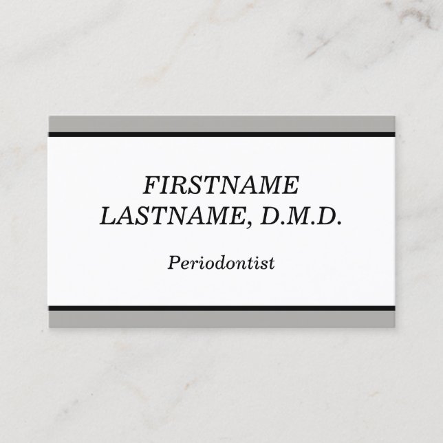 Carte de visite parodontiste traditionnel et ordin (Devant)