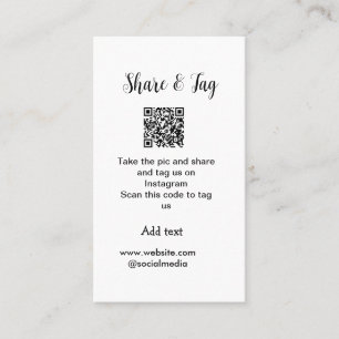 Carte De Visite Partager et marquer sur Instagram scan QR ajouter 