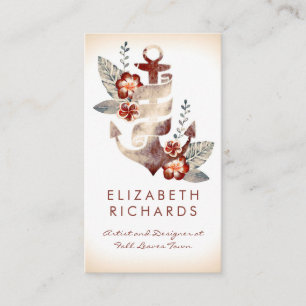 Carte De Visite Partie côtière de yacht de croisière d'Ancre