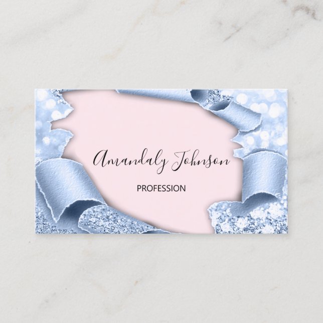 Carte De Visite parties scintillant 3D maquillage Artiste Rose ble (Devant)