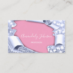 Carte De Visite Parties scintillant 3D  maquillage Rose bleu rose