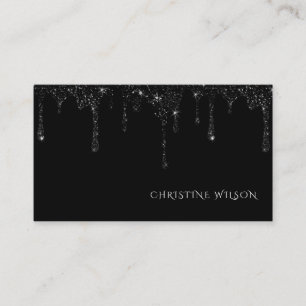 Carte De Visite parties scintillant à goutte noire