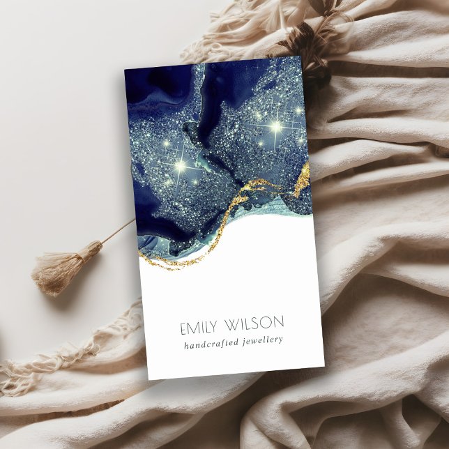 Carte De Visite Parties scintillant Abstraite en encre d'alcool Si (Créateur téléchargé)