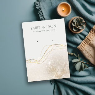 Carte De Visite Parties scintillant Abstraite en or ivoire Écran b