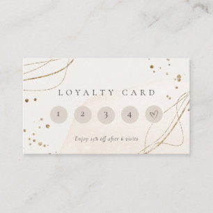 Carte De Visite Parties scintillant Abstraite Gold 5 Punch Loyauté