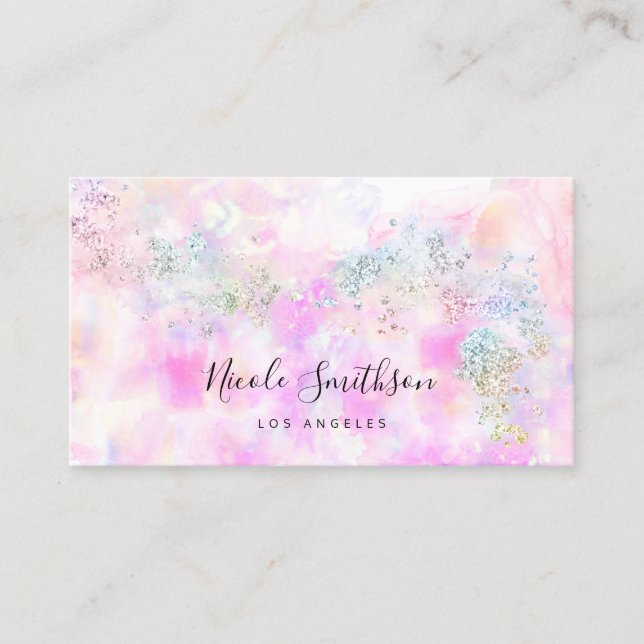 Carte De Visite parties scintillant aquarelle (Devant)