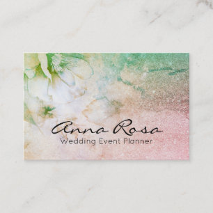 Carte De Visite *~* Parties scintillant Aquarelle céleste Turquois