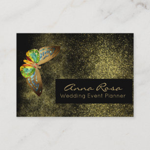 Carte De Visite ** Parties scintillant Aquarelle Papillon doré do