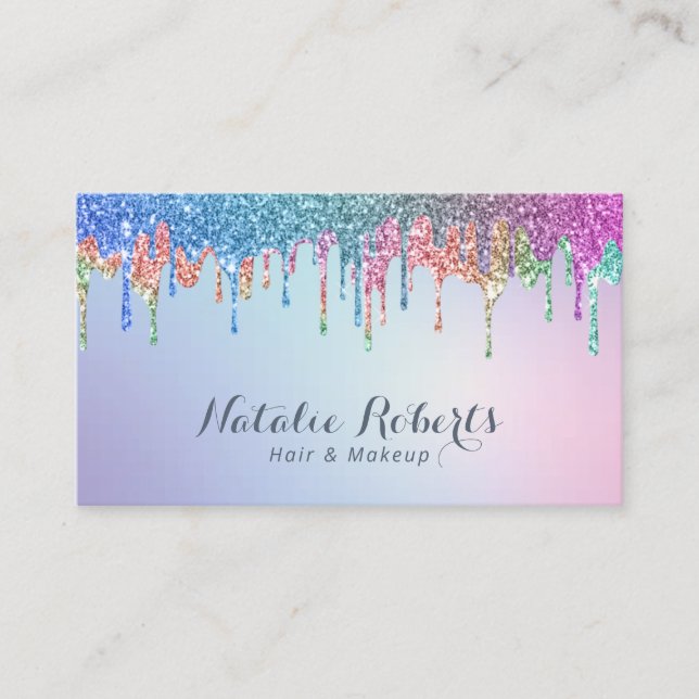 Carte De Visite Parties scintillant arc-en-ciel Drivers Hair Styli (Devant)