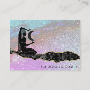 Carte De Visite *~* Parties scintillant arc-en-ciel Méditation GO