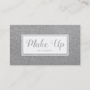 Carte De Visite Parties scintillant Argent Sparkle Make Up Artiste