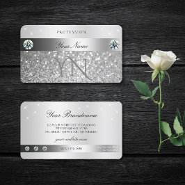 Carte De Visite Parties scintillant argentée brillante Étoiles éti