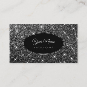 Carte De Visite Parties scintillant argentée de luxe Glam Lumineu