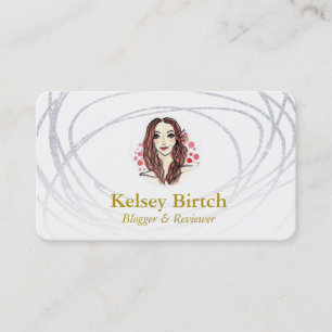 Carte De Visite Parties scintillant artistique en argent