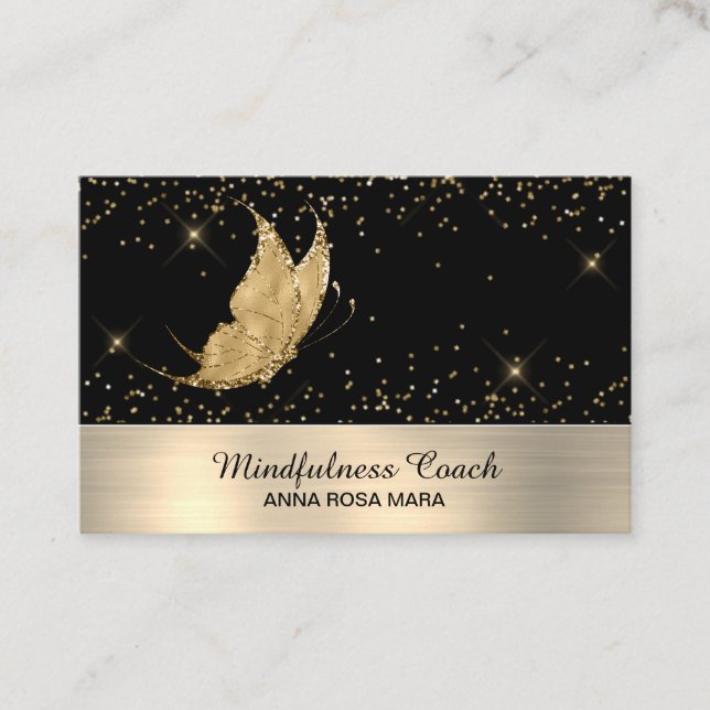 Carte De Visite *~* Parties scintillant Beurre d'or Mystical Magic (Devant)