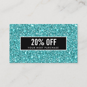Carte De Visite Parties scintillant bleu brillant Coupon féminin n
