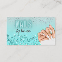 Parties scintillant Bleue Neon Glam Nail Salon Car
