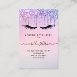 Carte De Visite Parties scintillant Blue Eyelash Extension Client 