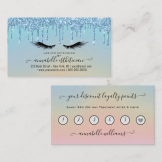 Carte De Visite Parties scintillant Blue Eyelash Extension Fidélit