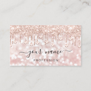 Carte De Visite Parties scintillant Blush Rose Dérive Artiste de 