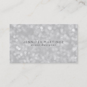 Carte De Visite Parties scintillant Bokeh en argent et étincelles