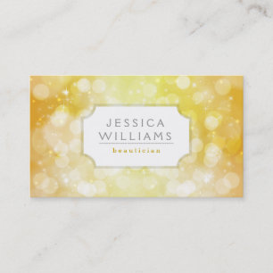 Carte De Visite Parties scintillant Bokeh En Or Jaune Et Étincelle