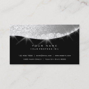 Carte De Visite Parties scintillant brillant brillant gris argenté
